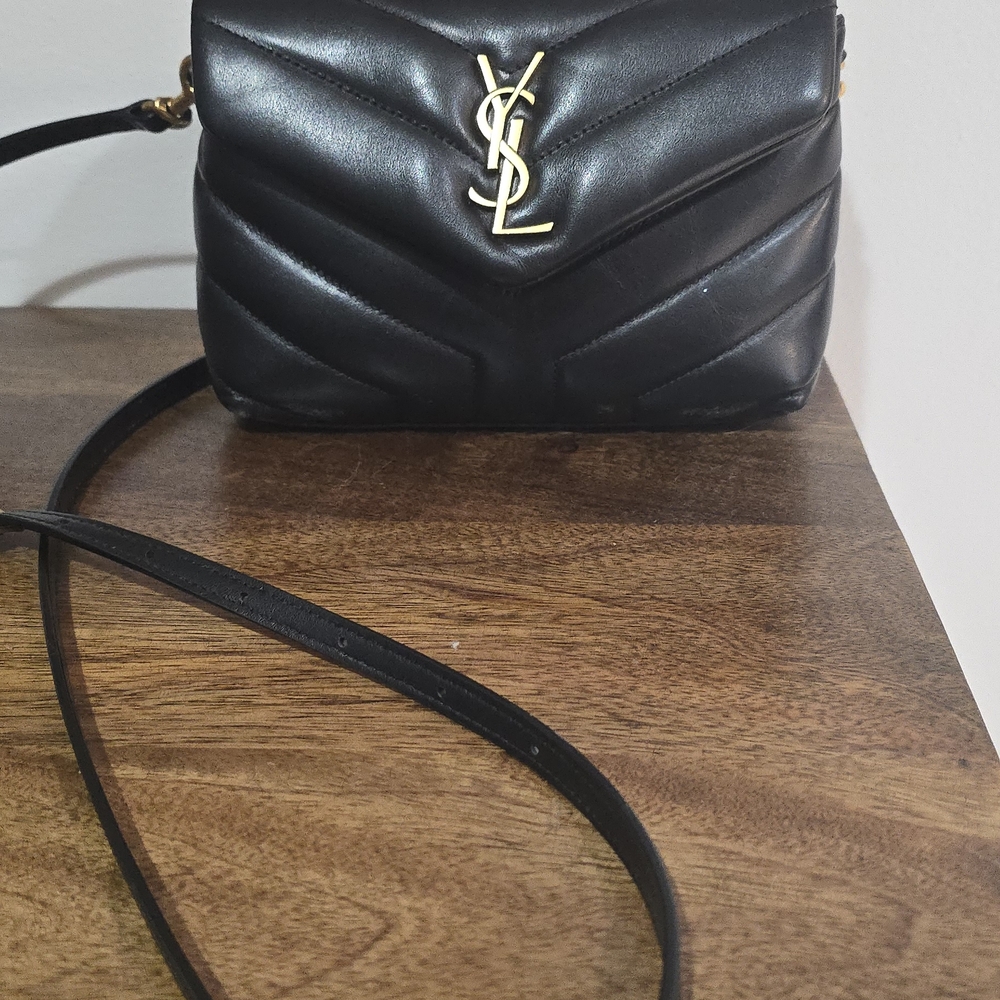 Yves Saint Laurent Black Quilted Leather Crossbody Bag